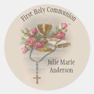 Sticker Rond Commémoration catholique de la première communion