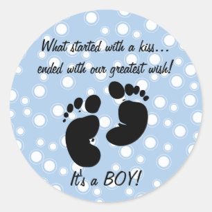 Sticker Rond Commencé par une coutume de bleu de souhait de