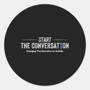 Sticker Rond Commencer La Conversation Santé Mentale Suicide Co