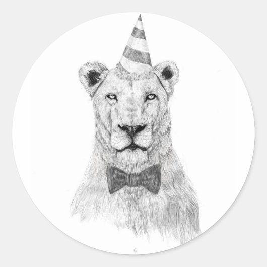 Sticker Rond Commencer la fête (Devant)