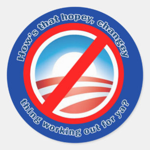 Sticker Rond Comment cette chose de Hopey Changey établissant