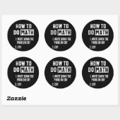 Sticker Rond Comment faire Math Drôle Citation (Feuille)