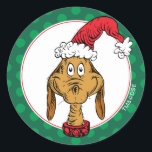 Sticker Rond Comment Grinch Stol Christmas | Max est Nice<br><div class="desc">Les vacances ne seront pas complètes sans Grinch ! Comment Grinch STOLE CHRISTMAS est l'histoire classique d'une ville appelée Who-ville et comment l'esprit de Noël peut fondre même les coeurs les plus froids.</div>