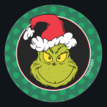 Sticker Rond Comment Grinch Stol Christmas | Naughty Grinch<br><div class="desc">Les vacances ne seront pas complètes sans Grinch ! Comment Grinch STOLE CHRISTMAS est l'histoire classique d'une ville appelée Who-ville et comment l'esprit de Noël peut fondre même les coeurs les plus froids.</div>