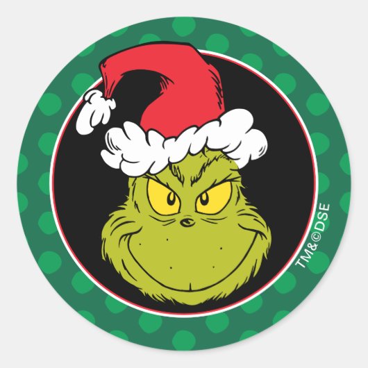 Sticker Rond Comment Grinch Stol Christmas | Naughty Grinch (Devant)