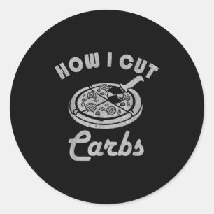 Sticker Rond Comment j'ai coupé des carbes, alimentation de con