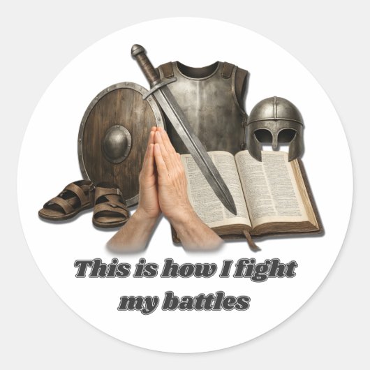 Sticker Rond Comment je mène mes batailles (Devant)