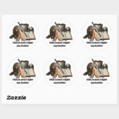 Sticker Rond Comment je mène mes batailles (Feuille)
