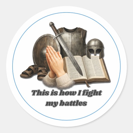 Sticker Rond Comment je mène mes batailles (Devant)