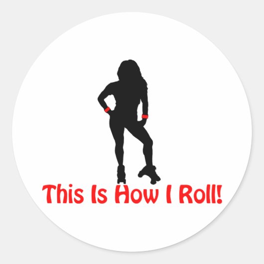 Sticker Rond Comment je roule Roller Derby Girl (Devant)