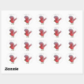 Sticker Rond Comment les oiseaux ondent Cardinal (Feuille)
