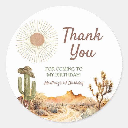 Sticker Rond Comment L'Occident Était Un Merci Cowboy Anniversa (Devant)