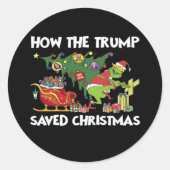 Sticker Rond Comment Trump a sauvé Noël (Devant)