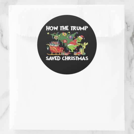 Sticker Rond Comment Trump a sauvé Noël (Sac)