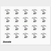 Sticker Rond Comment tu fais Funny Baby Wolf Pun (Feuille)