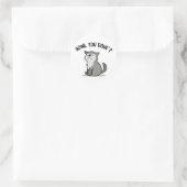 Sticker Rond Comment tu fais Funny Baby Wolf Pun (Sac)
