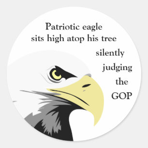 Sticker Rond Commentaire d'Eagle chauve sur la politique