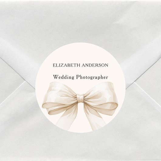 Sticker Rond Commerce arc crème beige