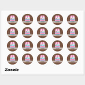 Sticker Rond Commerce de crème glacée (Feuille)