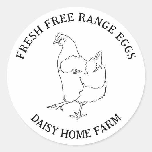 Sticker Rond Commerce des oeufs frais (Devant)