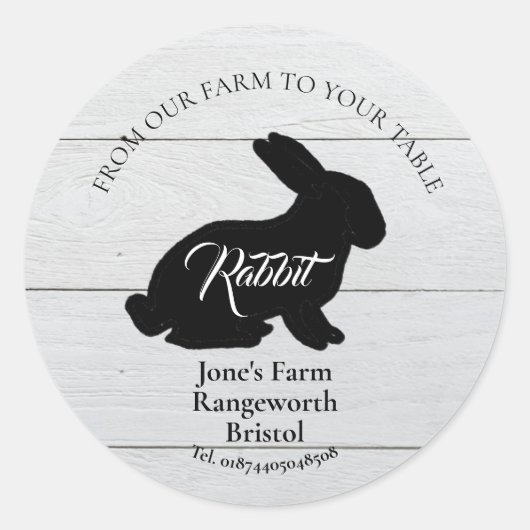 Sticker Rond commercialisation agricole de lapin produire lapin (Devant)