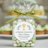 Sticker Rond Commune Espagnole Feuille Vert mignon