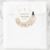 Sticker Rond Communion de fille catholique (Sac)