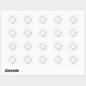 Sticker Rond Communion Floral Or (Feuille)