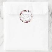 Sticker Rond Communion solennel floral aquarelle rose et violet (Sac)