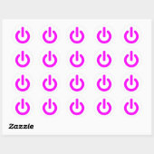 Sticker Rond Commutateur d'alimentation rose (Feuille)