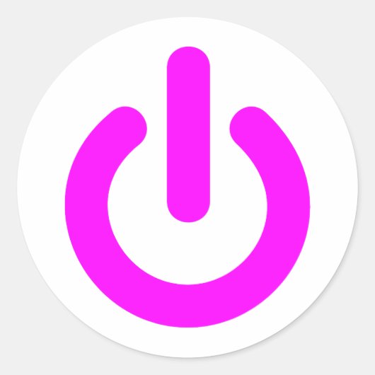 Sticker Rond Commutateur d'alimentation rose (Devant)
