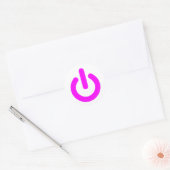 Sticker Rond Commutateur d'alimentation rose (Enveloppe)