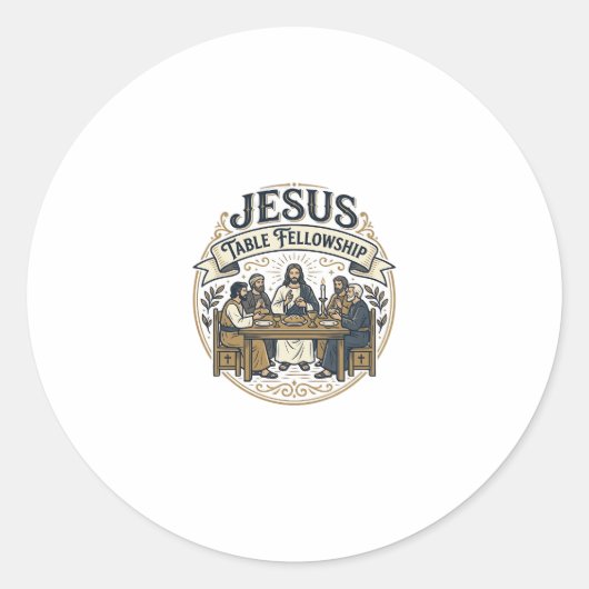 Sticker Rond Compagnie de table de Jésus Compagnie de table de (Devant)