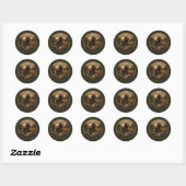 Sticker Rond Compagnon de chasse Pointer allemand à poil long (Feuille)