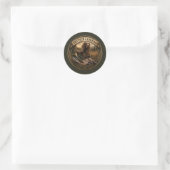 Sticker Rond Compagnon de chasse Pointer allemand à poil long (Sac)