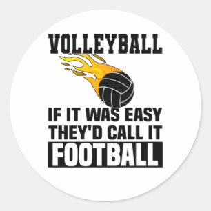 Sticker Rond Comparaison du joueur de volley-ball de flamme vol