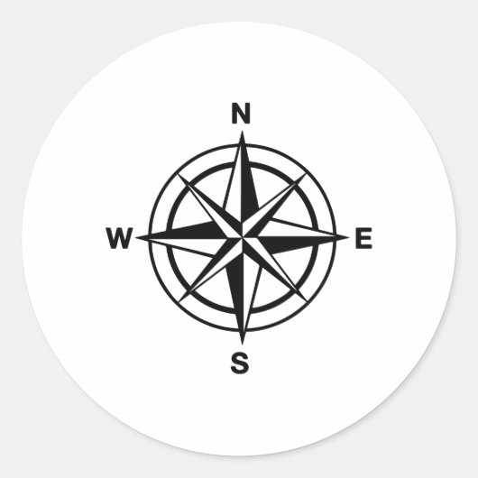 Sticker Rond Compas nautique (Devant)