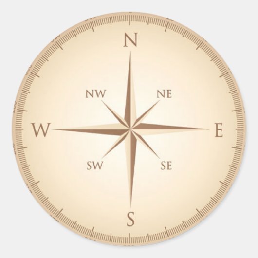 Sticker Rond Compas vintage (Devant)