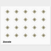 Sticker Rond Compass Rose Art (Feuille)