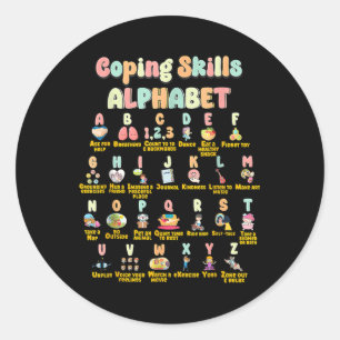 Sticker Rond Compétences d'adaptation Alphabet Sensibilisation