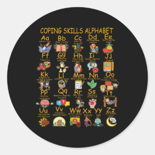 Sticker Rond Compétences d'adaptation Alphabet Sensibilisation
