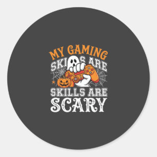 Sticker Rond Compétences de jeu Halloween sont un contrôleur fa