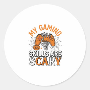Sticker Rond Compétences de joueur Halloween sont des chemises
