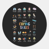 Sticker Rond Compétences en adaptation santé Psychologue Santé (Devant)