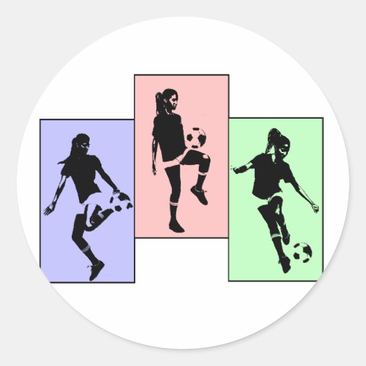 Sticker Rond Compétences en football féminin (Devant)