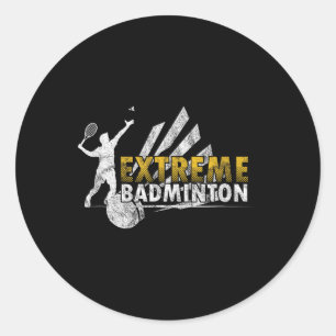 Sticker Rond Compétition de jeu de badminton extrême