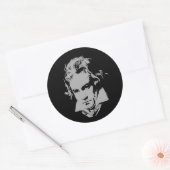 Sticker Rond Compositeur allemand, Pianiste de la musique class (Enveloppe)