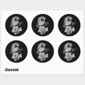 Sticker Rond Compositeur allemand, Pianiste de la musique class (Feuille)