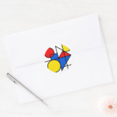 Sticker Rond Composition de couleurs primaires de Mondrian (Enveloppe)