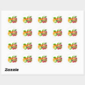 Sticker Rond Composition de fruits beaux fruits frais (Feuille)